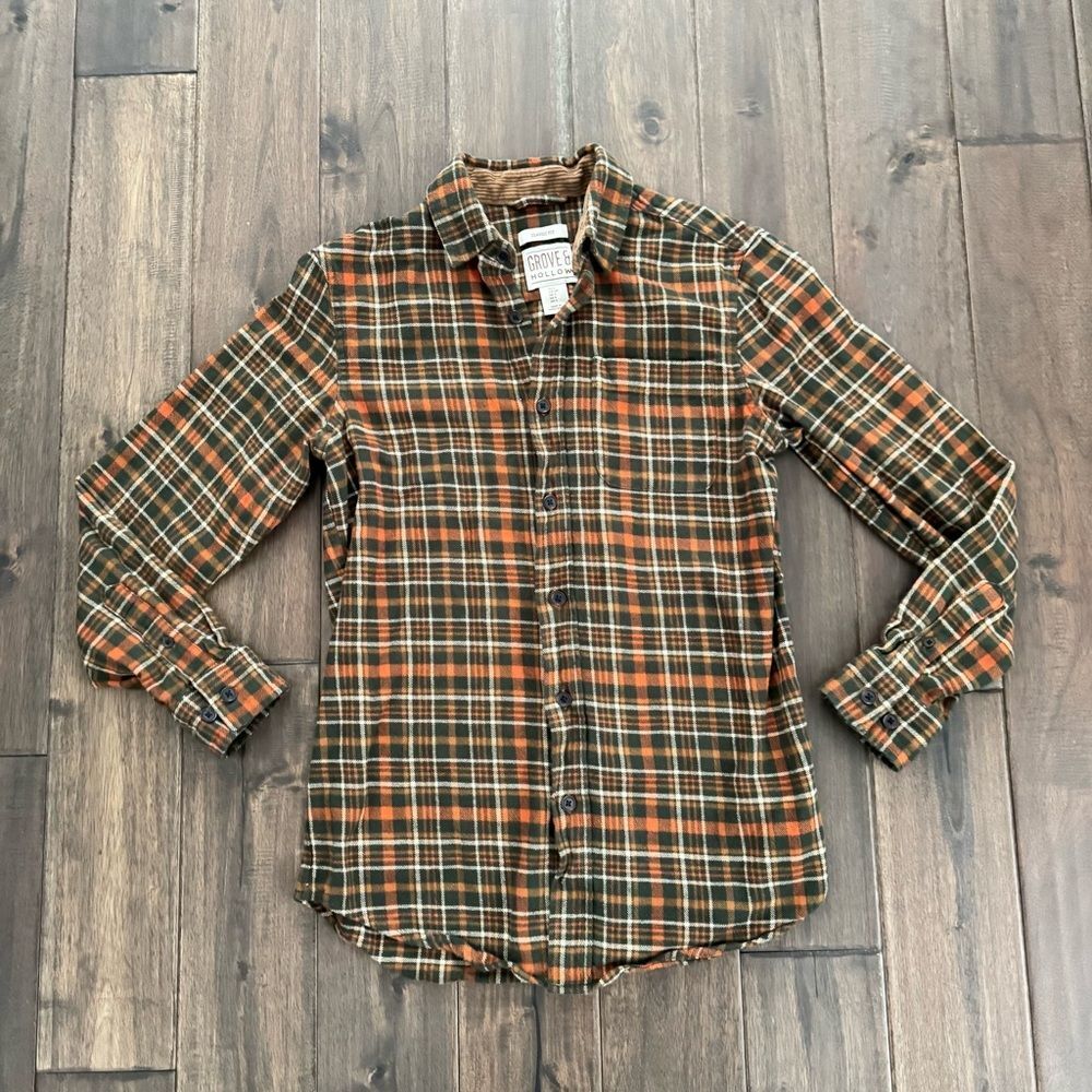 Grove & Hollow Plaid Classic Fit Flannel Button Down Shirt Men’s S